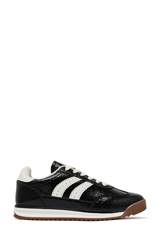Striped Retro Sneakers - Black