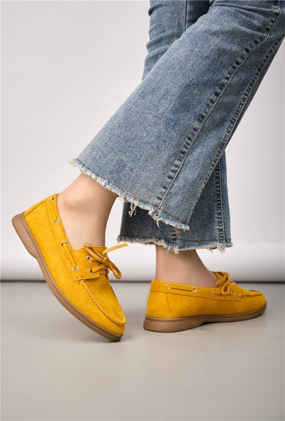 Mocassins van suède - Geel