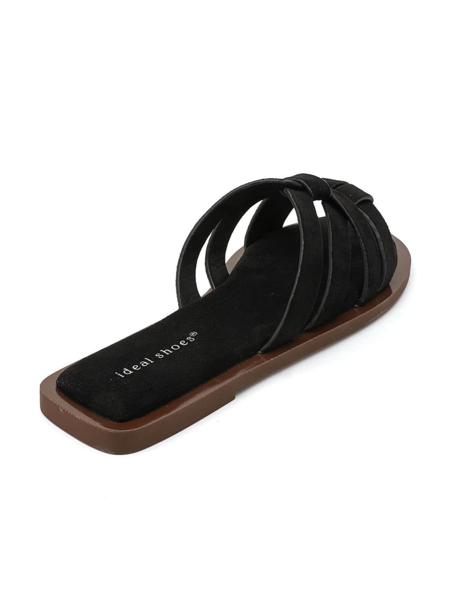 Braided suede slides - Black