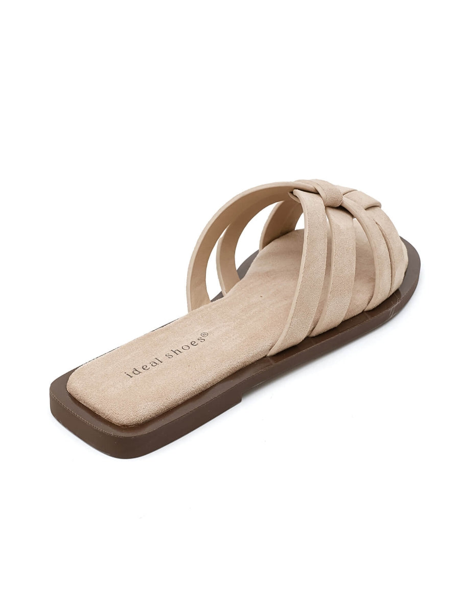 Braided suede slides - Beige