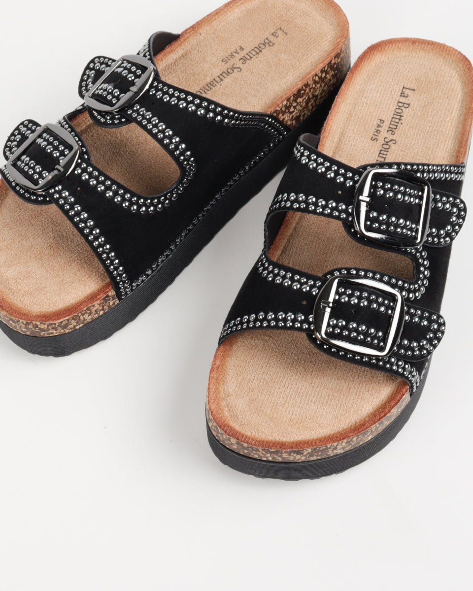 Arizona Wedge Sandals - Black
