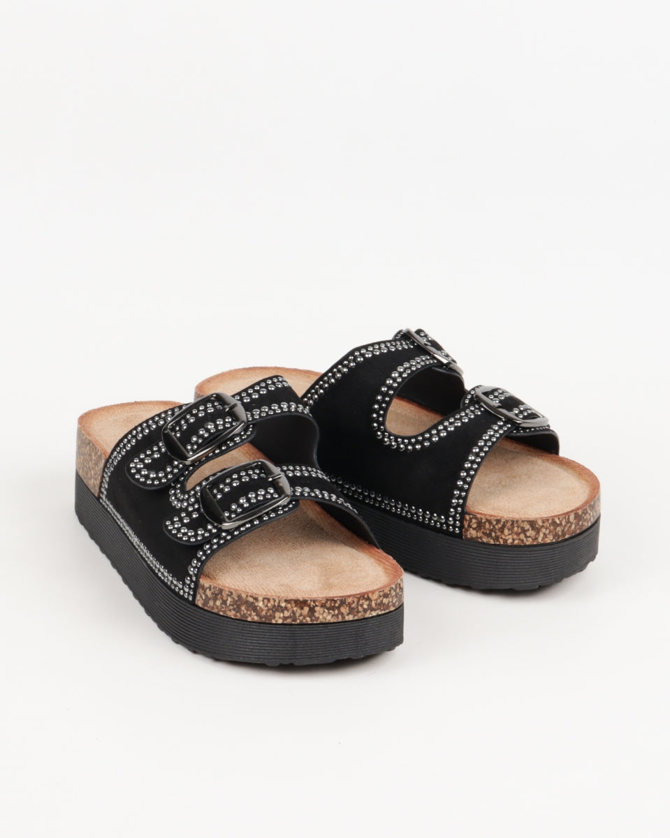 Arizona Wedge Sandals - Black