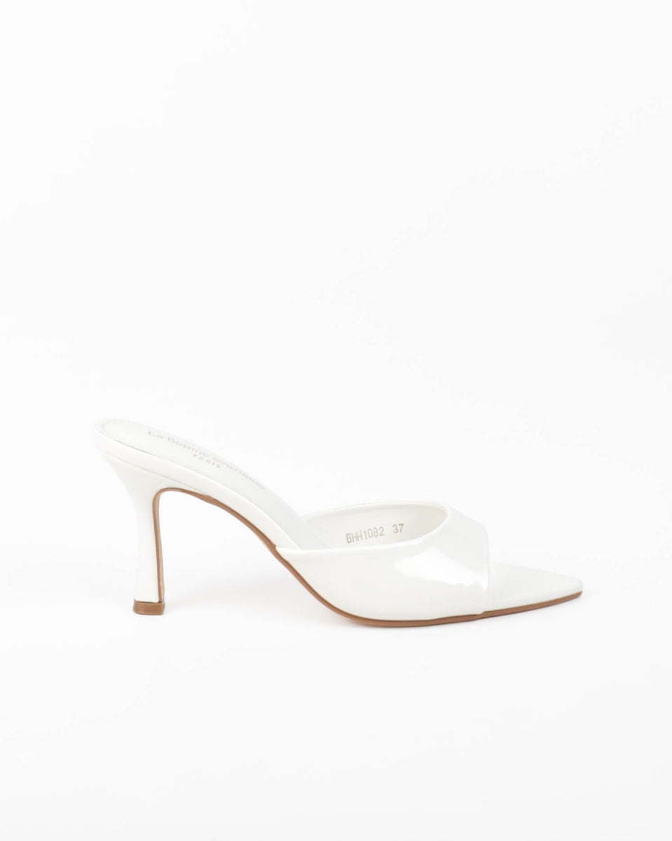 Pointed-Toe Mules - White