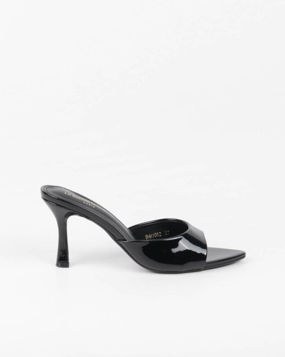 Pointed-Toe Mules - Black