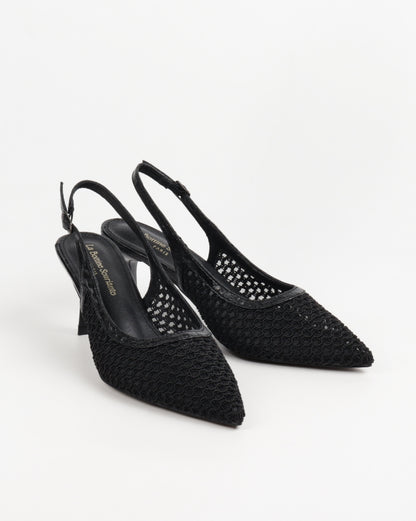 Escarpins en dentelle- Noir