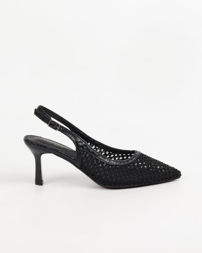 Escarpins en dentelle- Noir