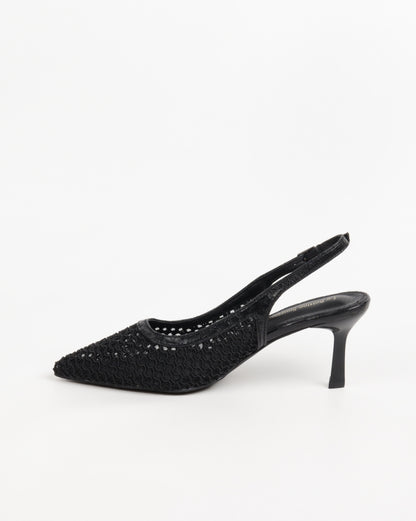 Escarpins en dentelle- Noir