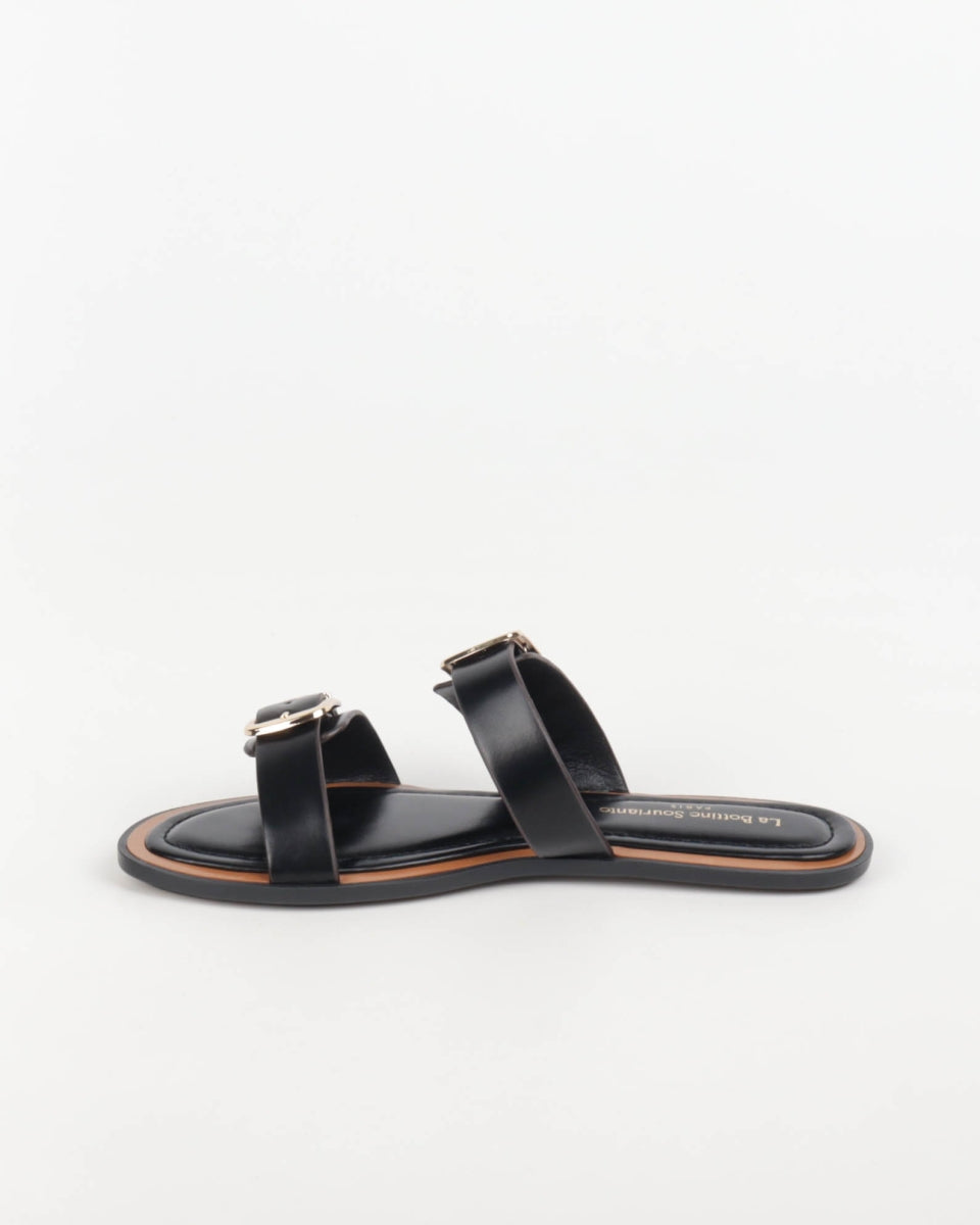 Double Buckle Slides - Black