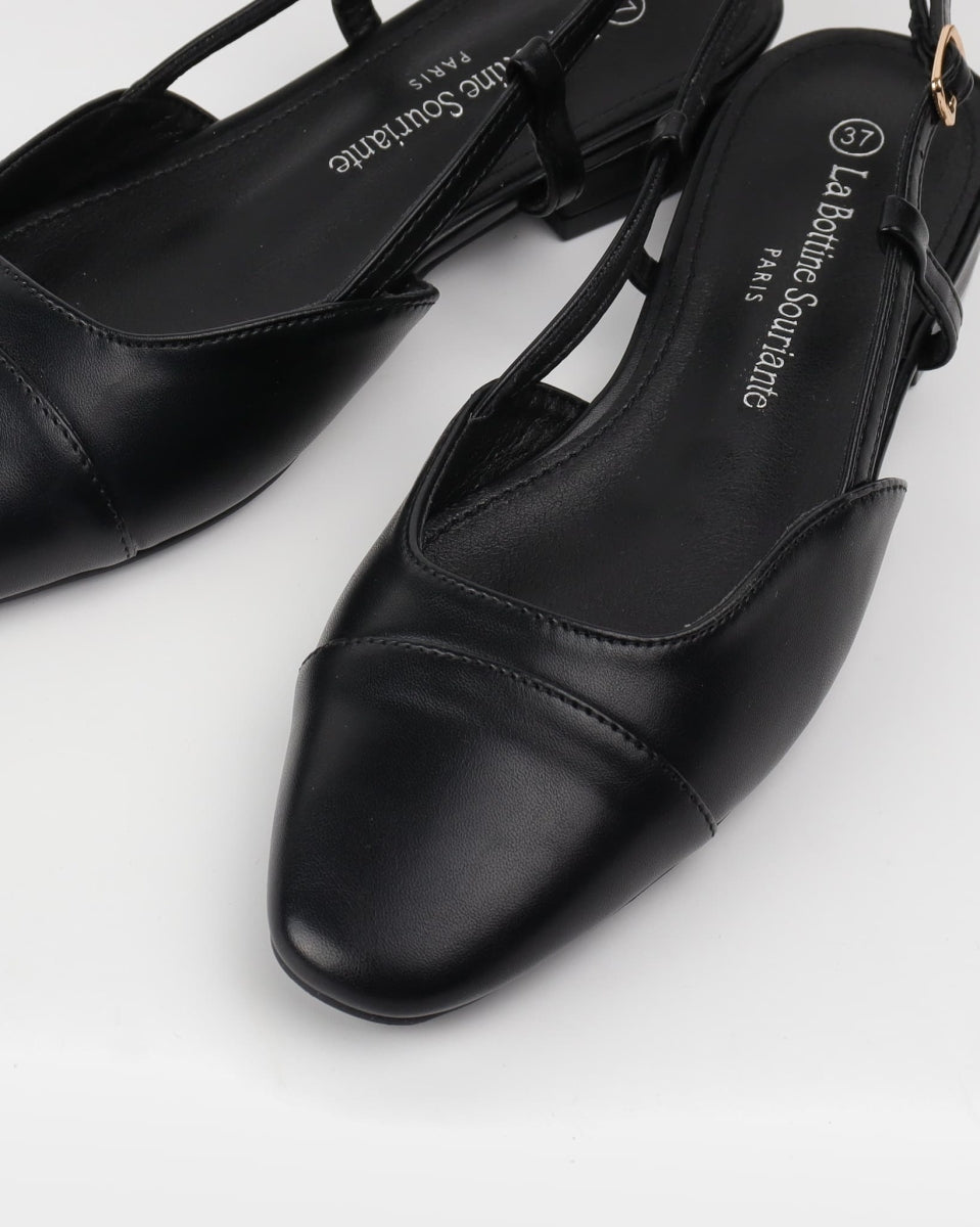 Flat slingback shoes - Black