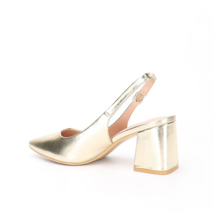 Slingback-pumps met puntige neus - Goudkleurig