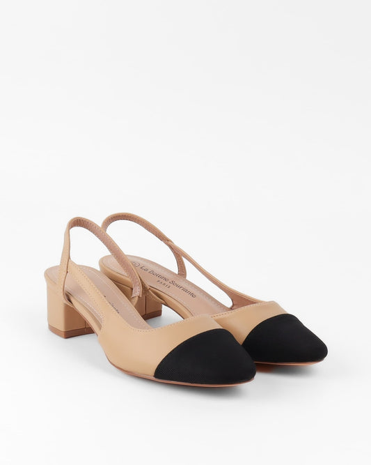Slingback Pumps - Beige
