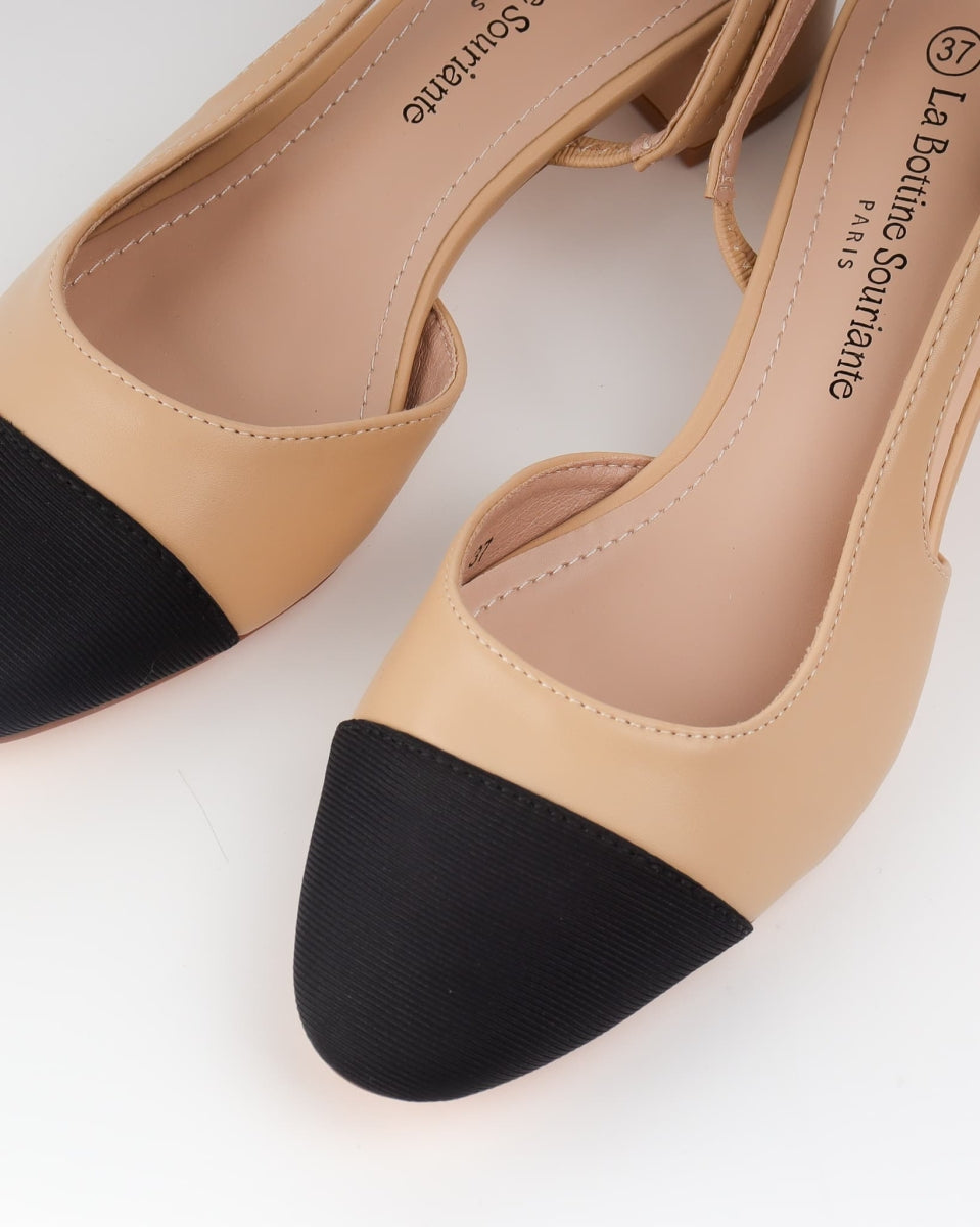 Slingback Pumps - Beige