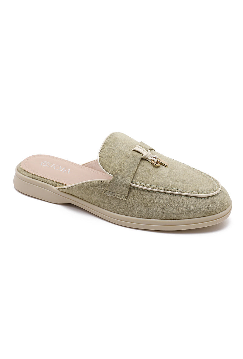 Suede loafer mules - Green