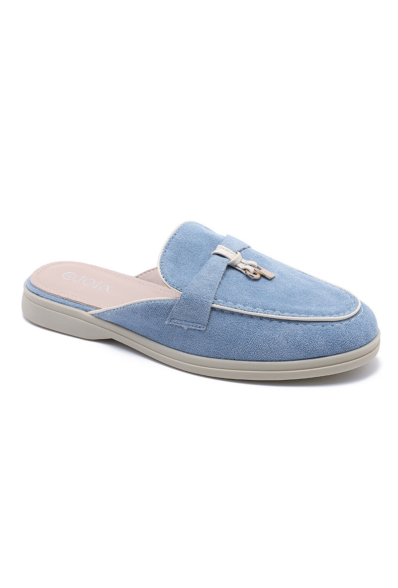 Suede loafer mules - Blue