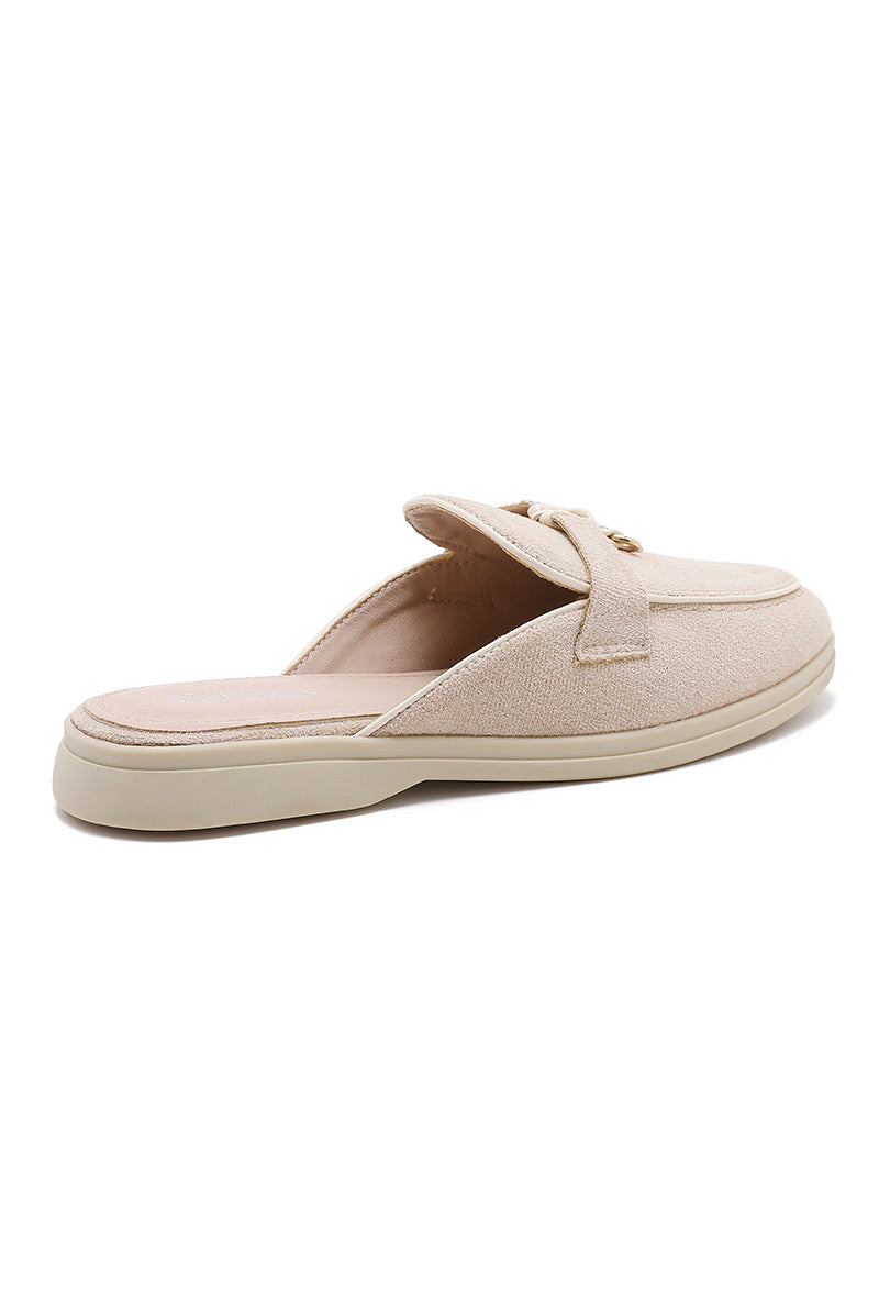 Suede loafer mules - Beige