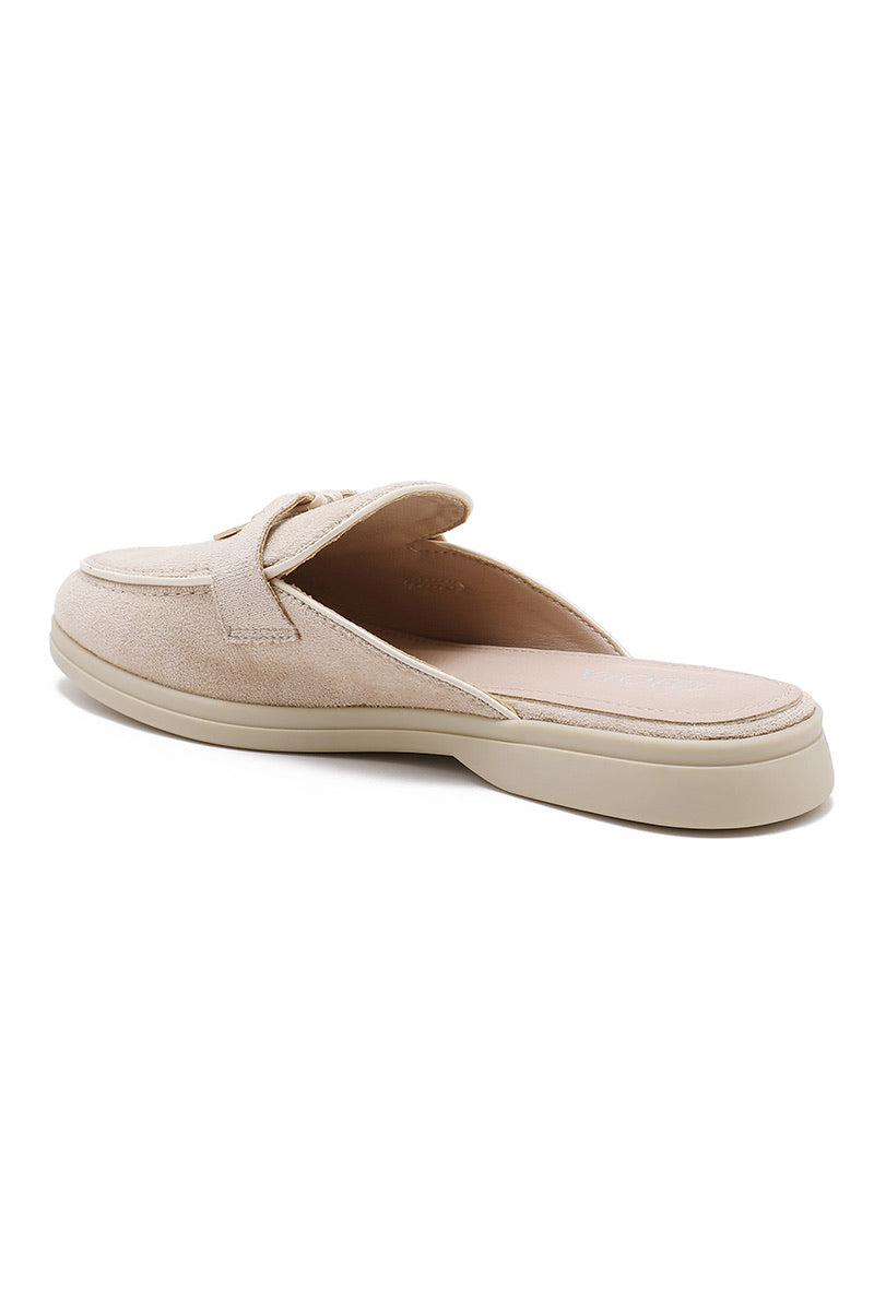 Suede loafer mules - Beige