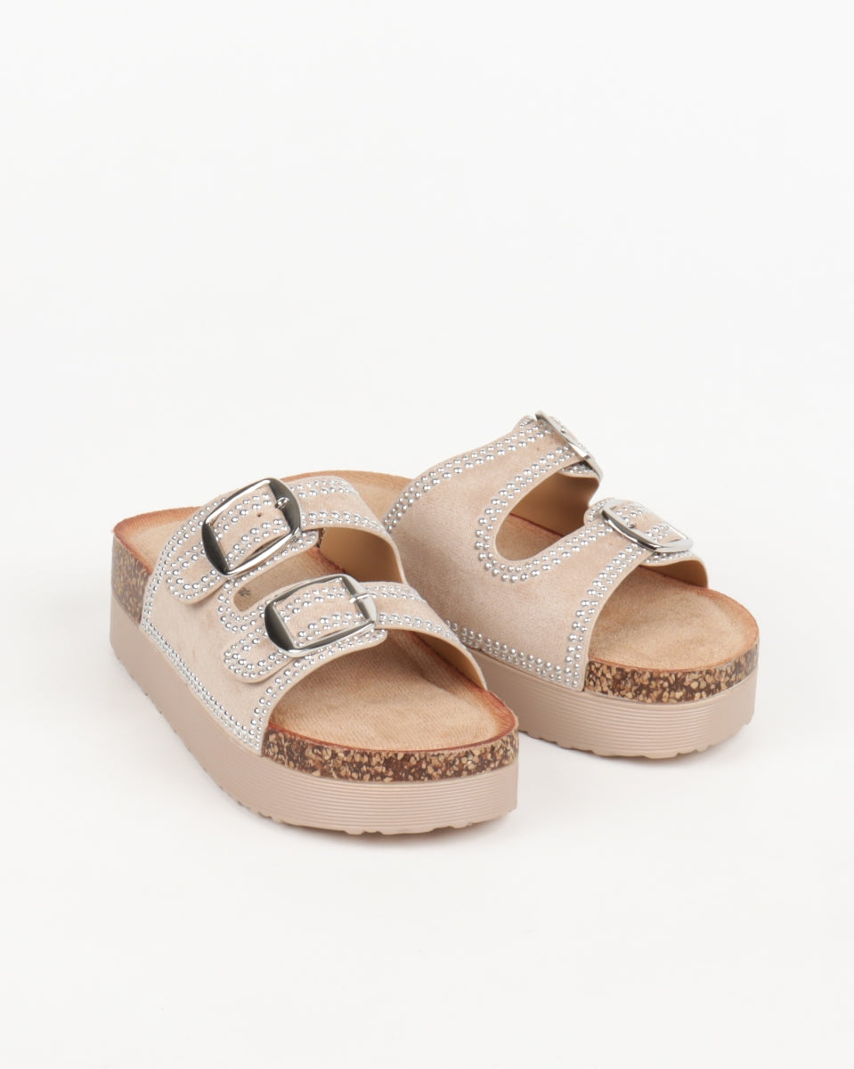 Arizona Wedge Sandal - Nude