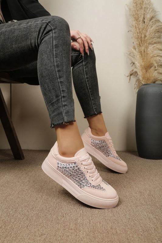 Rhinestone sneakers - Pink